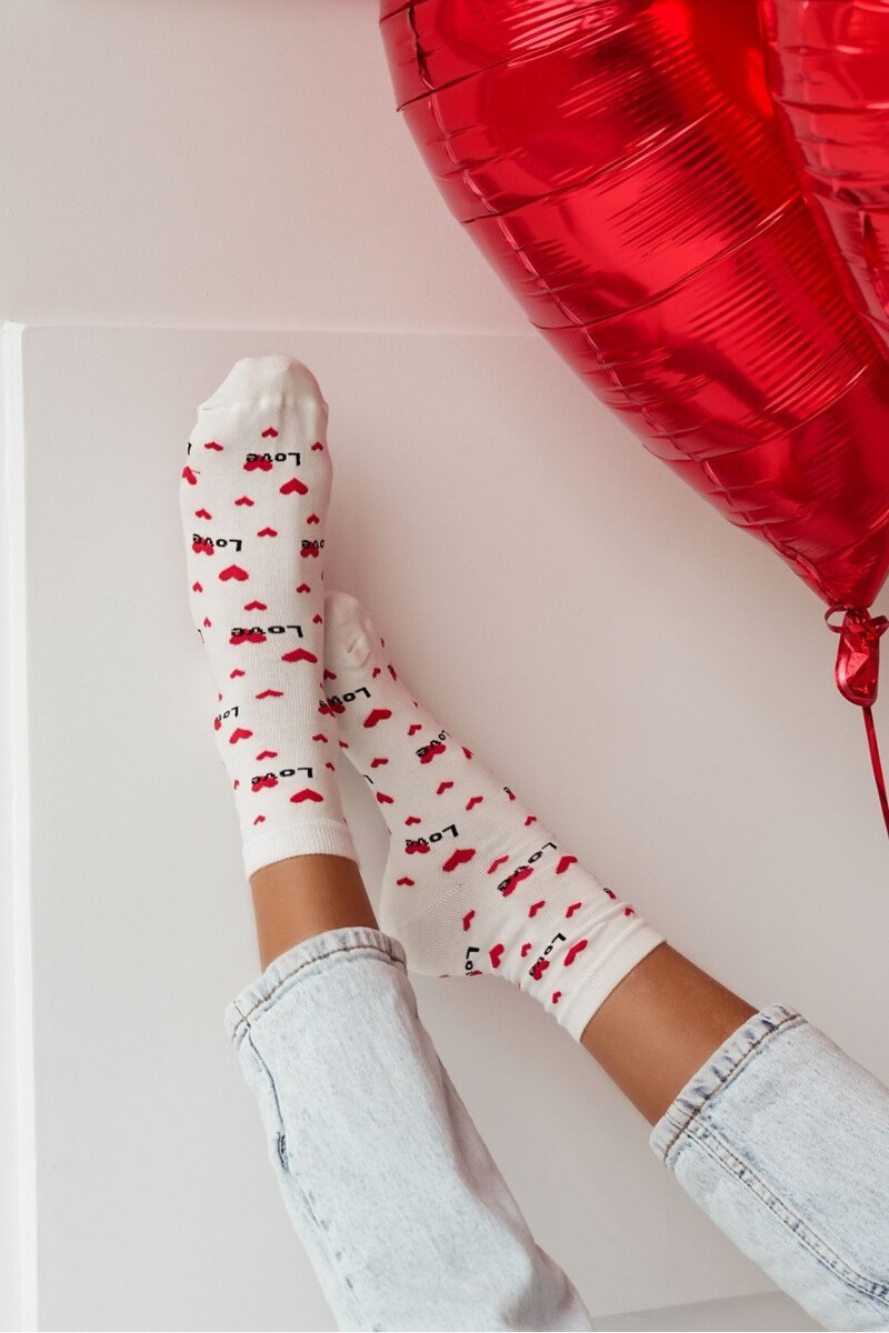 Milena dámske ponožky Love Ecru