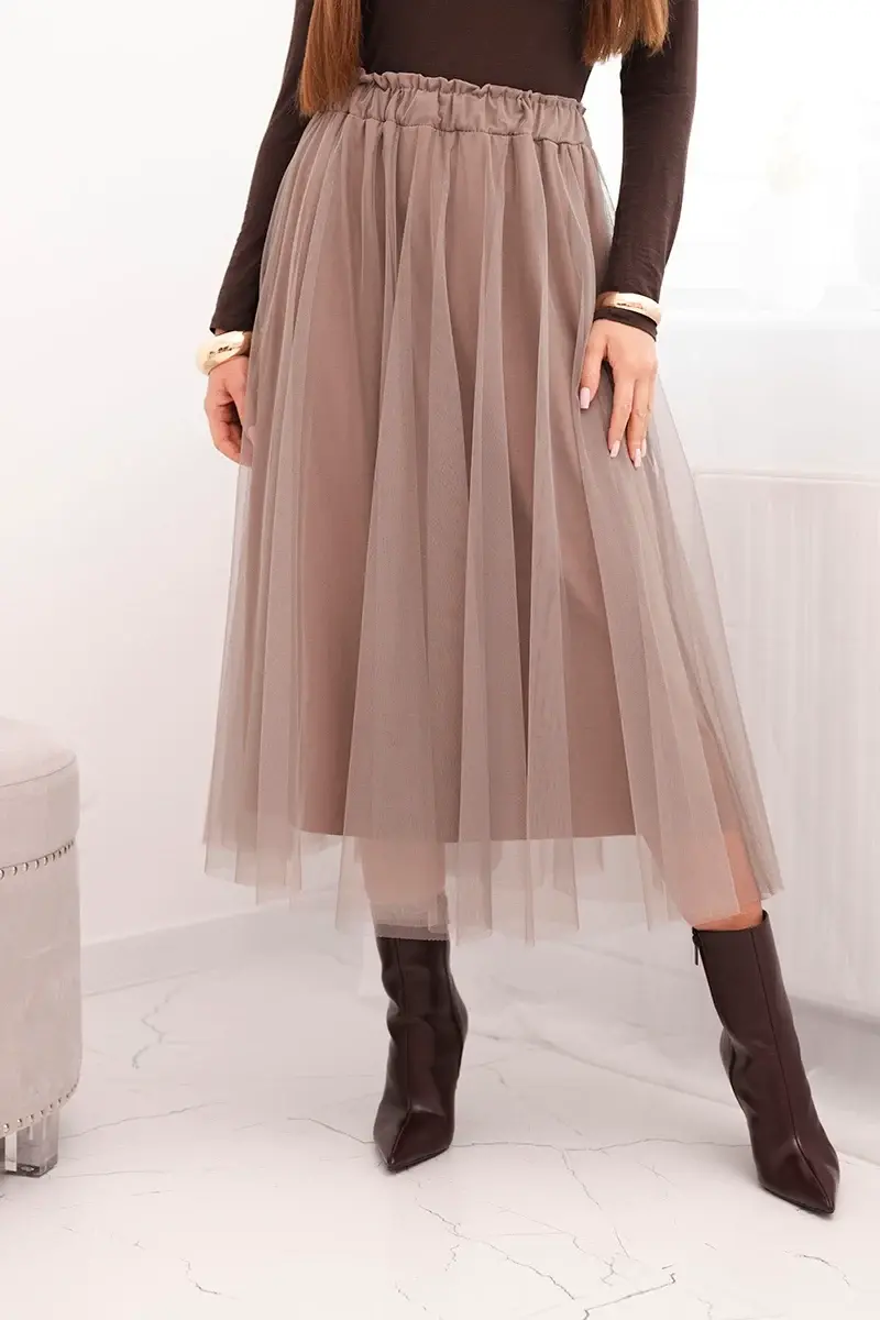 Dámska midi tylová sukňa s podšívkou