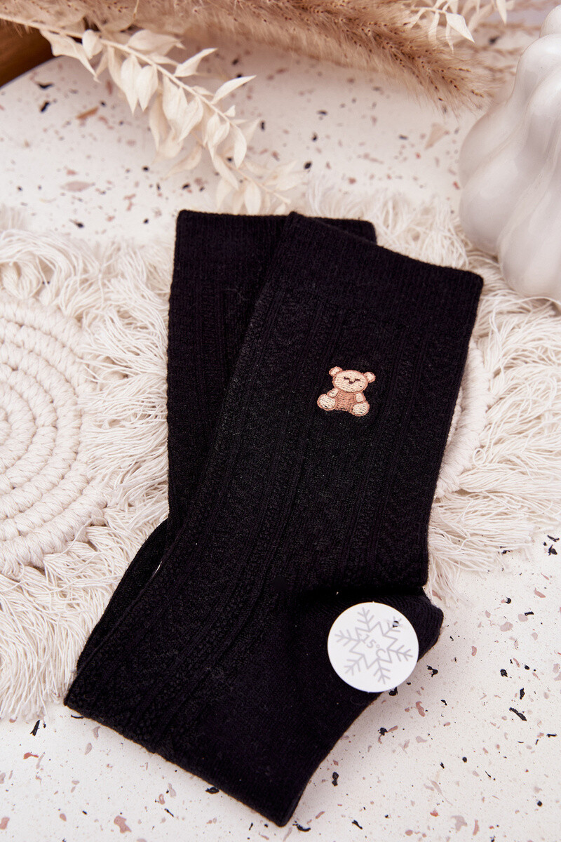 Dámske vlnené ponožky s medvedíkom