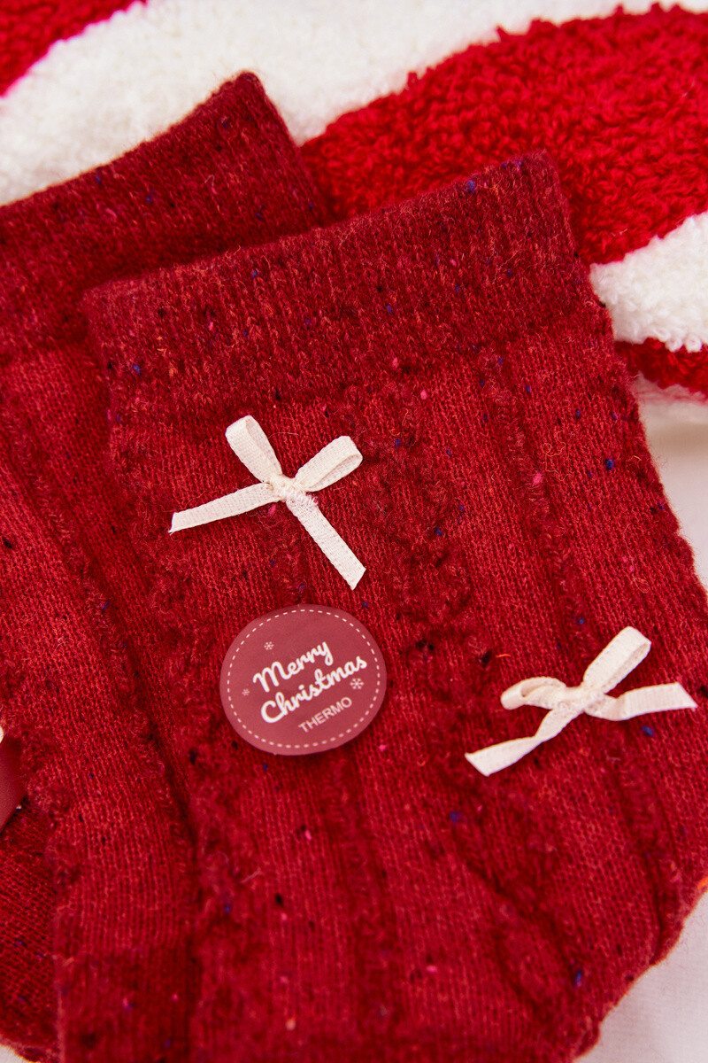 Vianočné ponožky s mašľou
