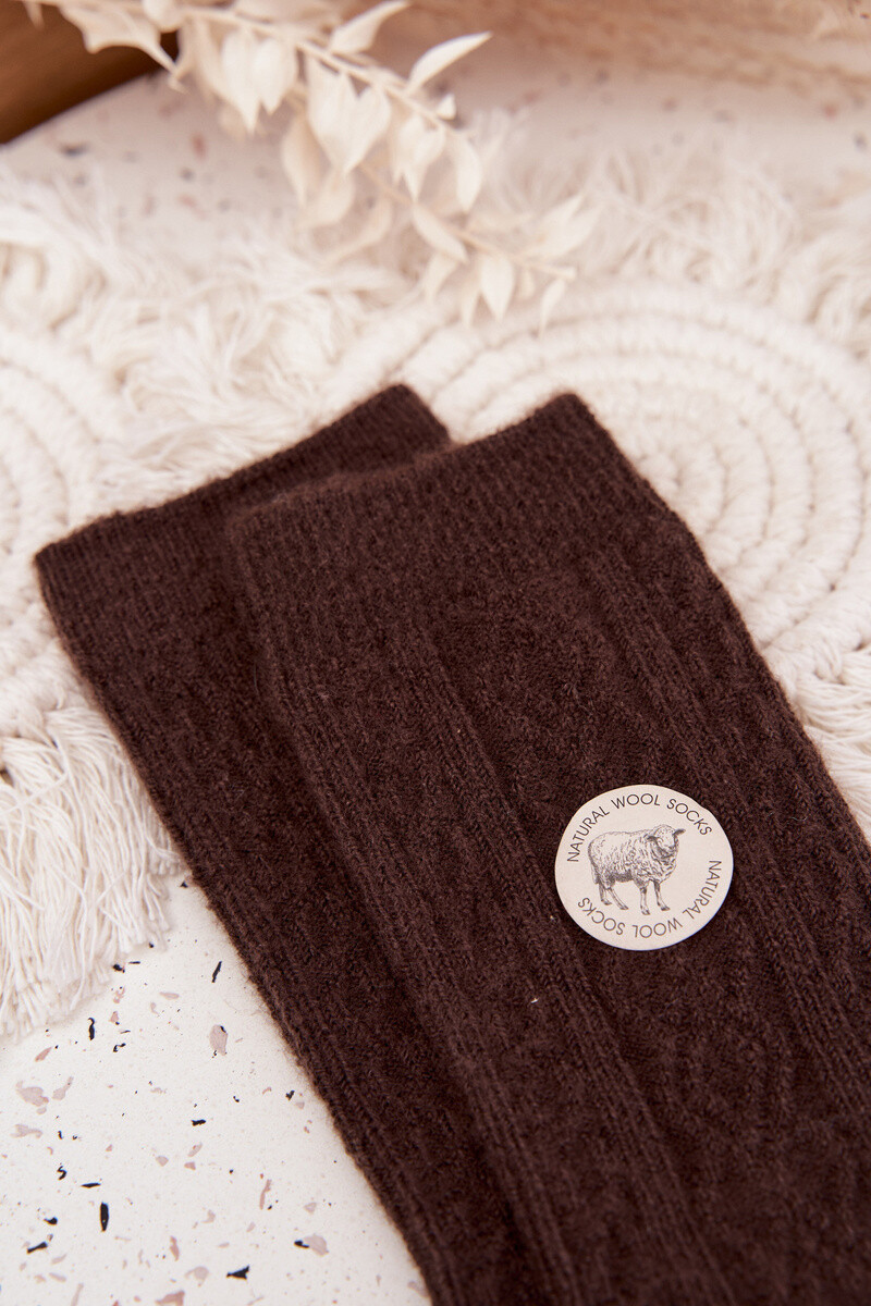 Dámske vlnené ponožky Aura.via čokoládové