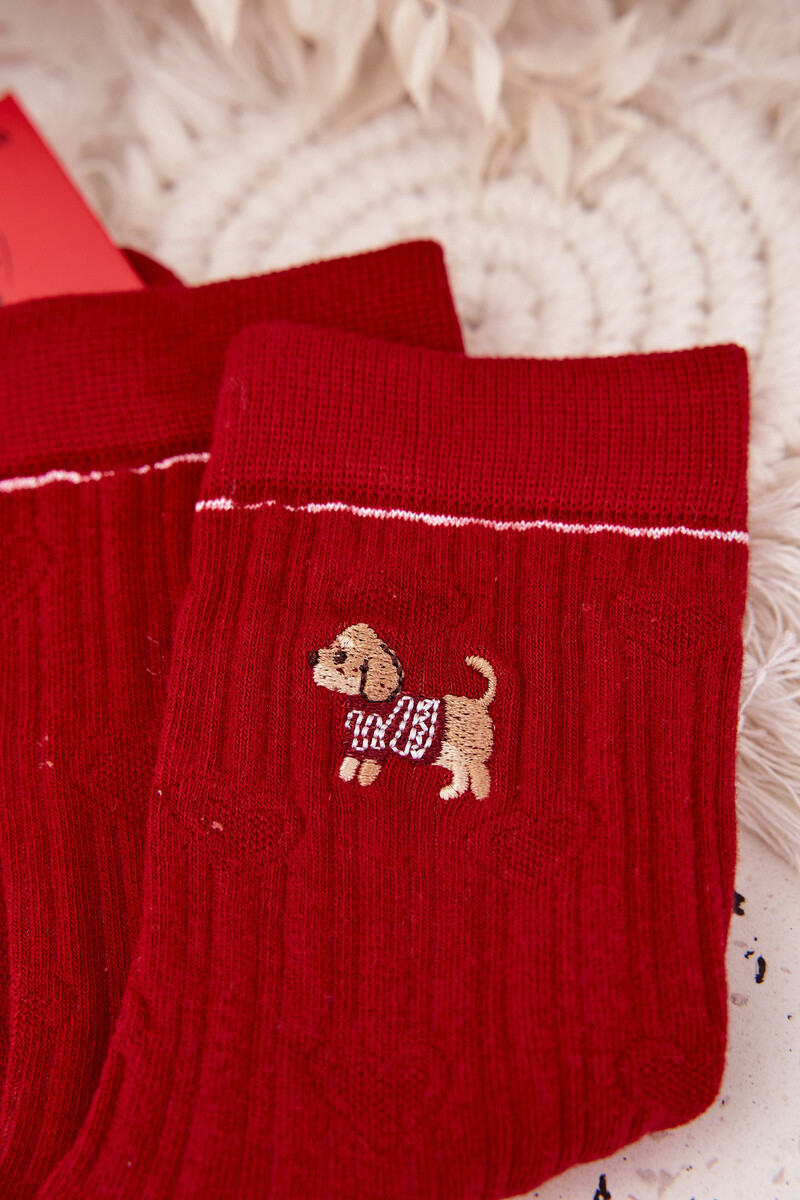 Vianočné ponožky Aura.via s motívom šteniatka