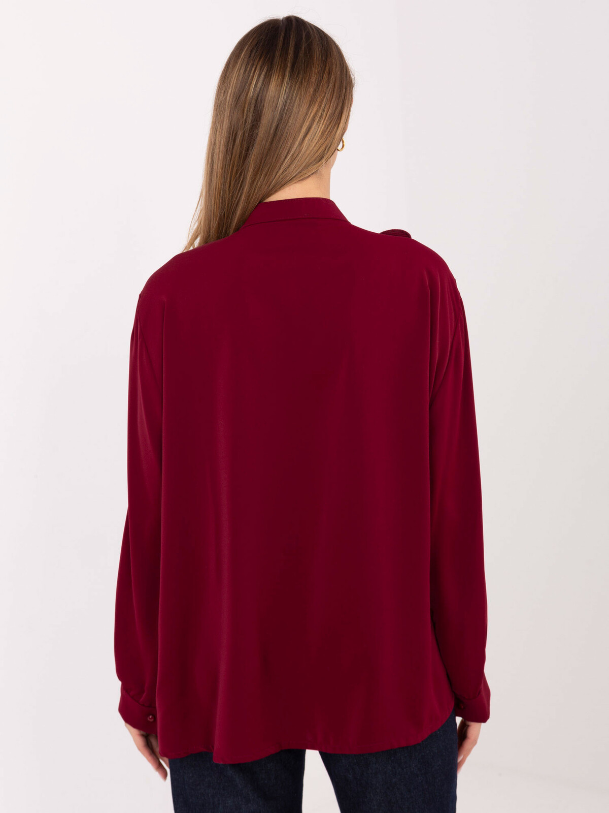 Bordová košeľa s volánmi