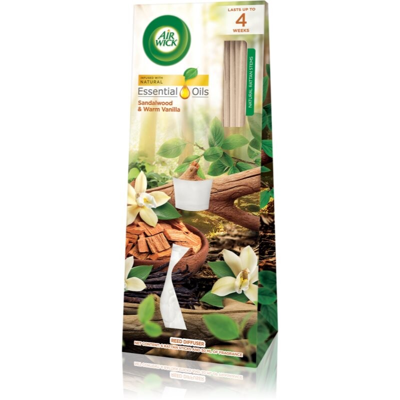 Air Wick Essential Oils Sandalwood & Warm Vanilla aróma difuzér s náplňou 30 ml