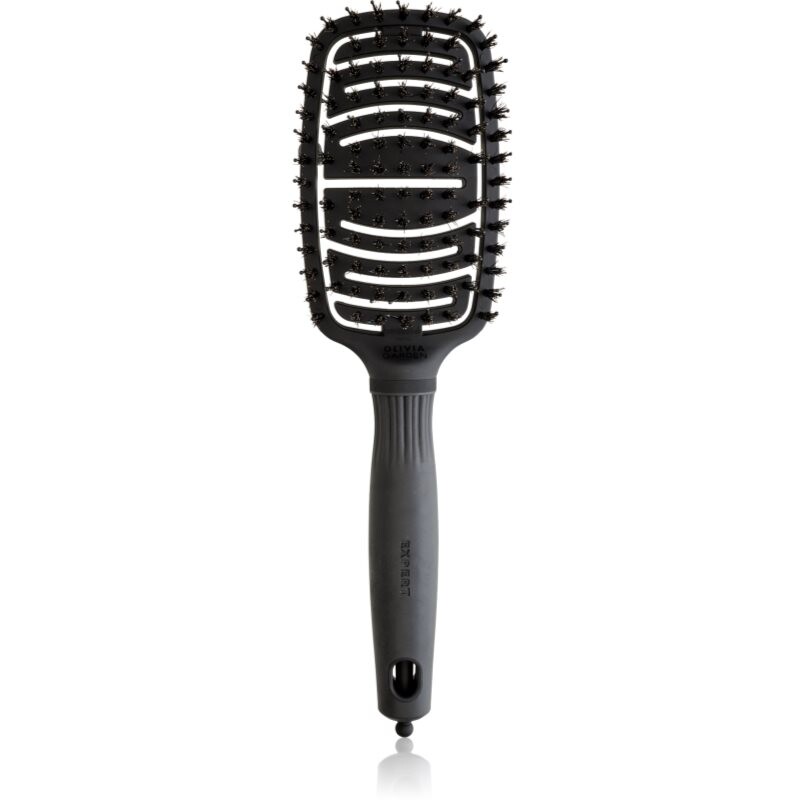 Olivia Garden Care Flex Board & Nylon Black plochá kefa na vlasy 1 ks