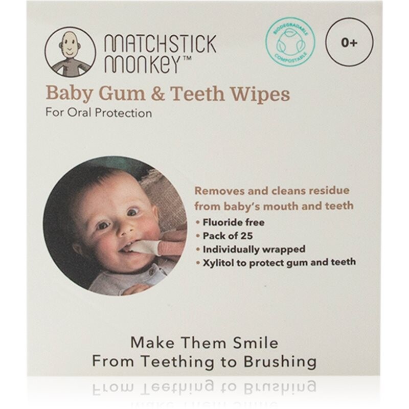 Matchstick Monkey Baby Gum & Teeth Wipes 0 m+ čistiace utierky na zuby, jazyk a ďasná 1 ks
