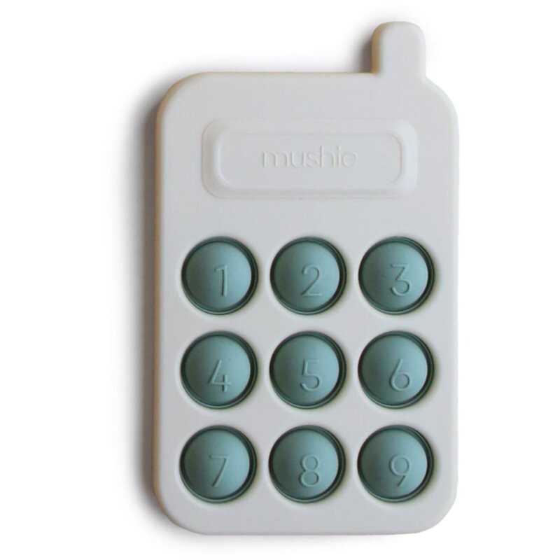 Mushie Pop-It Phone aktivity hračka Cambridge Blue 10m+ 1 ks