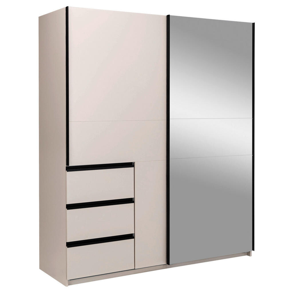 MID.YOU SKRIŇA S POSUVNÝMI DVERAMI, kašmírová, 175/205/61,5 cm