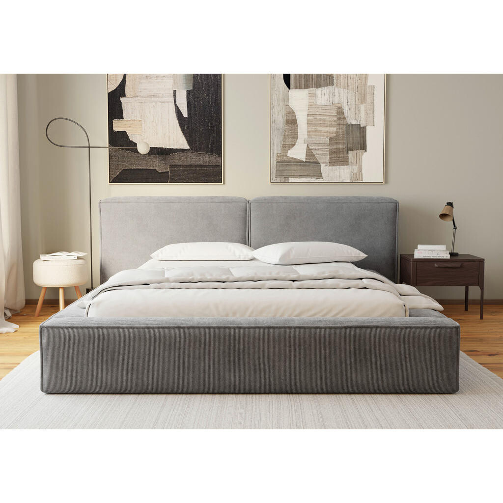 Boxxx ČALÚNENÁ POSTEĽ, 200/200 cm, antracitová