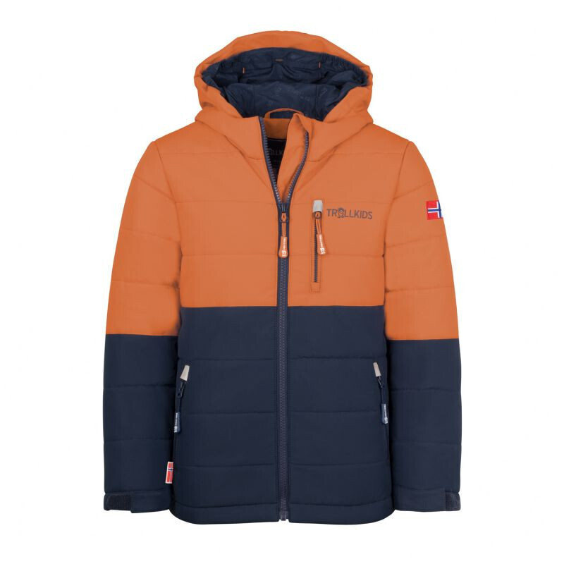Detská zimná nepremokavá oranžová lyžiarska bunda Trollkids Hemsedal Snow Jacket XT (513-176) 140
