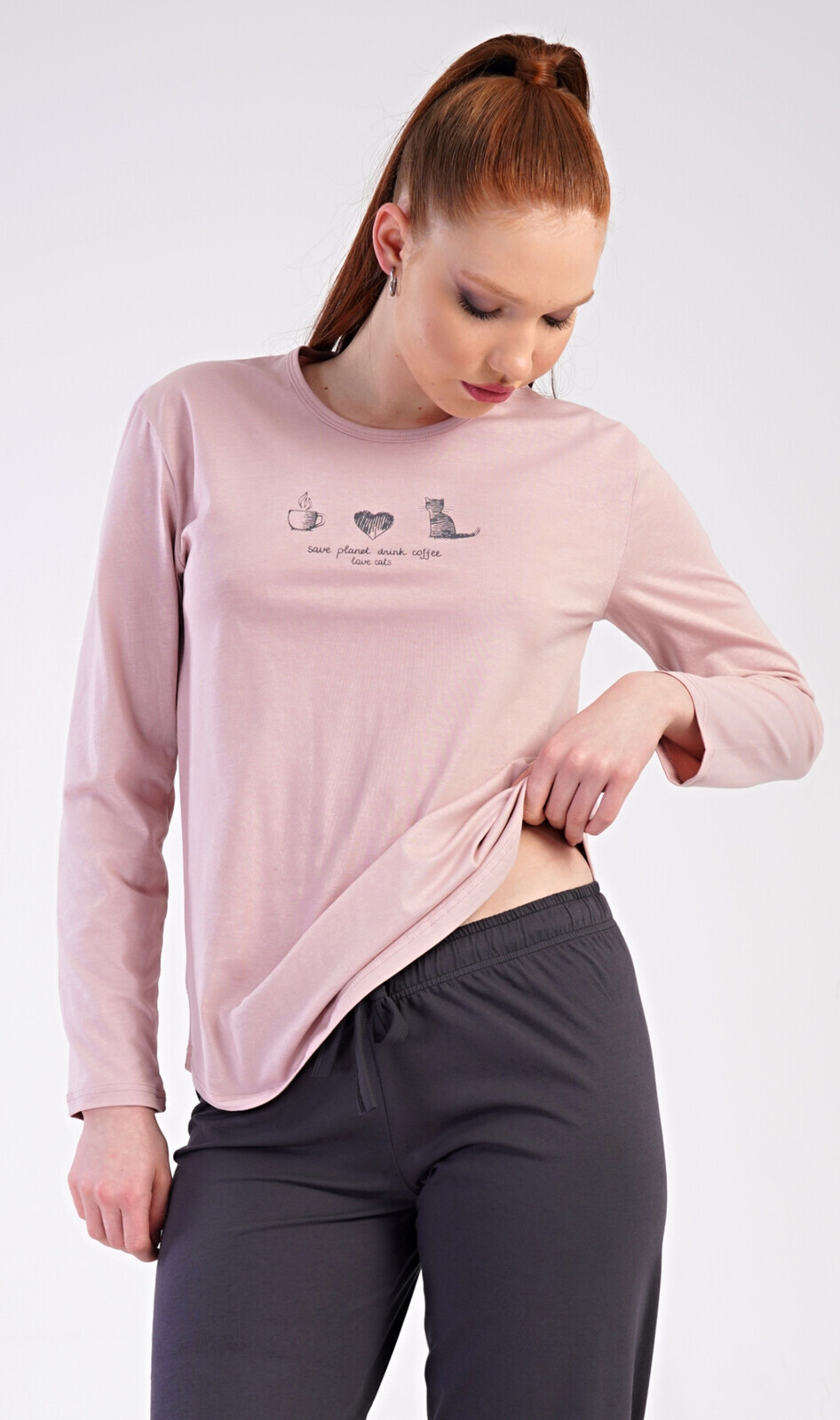 Dámske dlhé pyžamo Morning pudrová XL