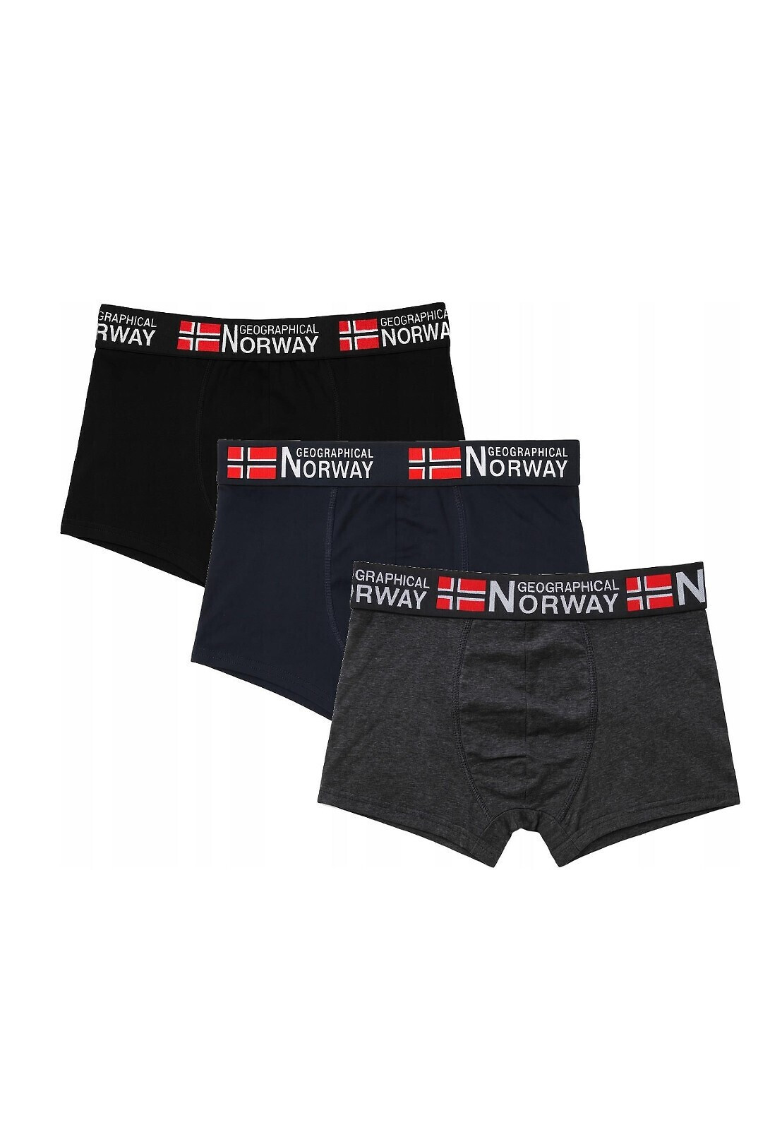 Geographical Norway GN-05 A'3 boxerky černá-šedá-navy XL