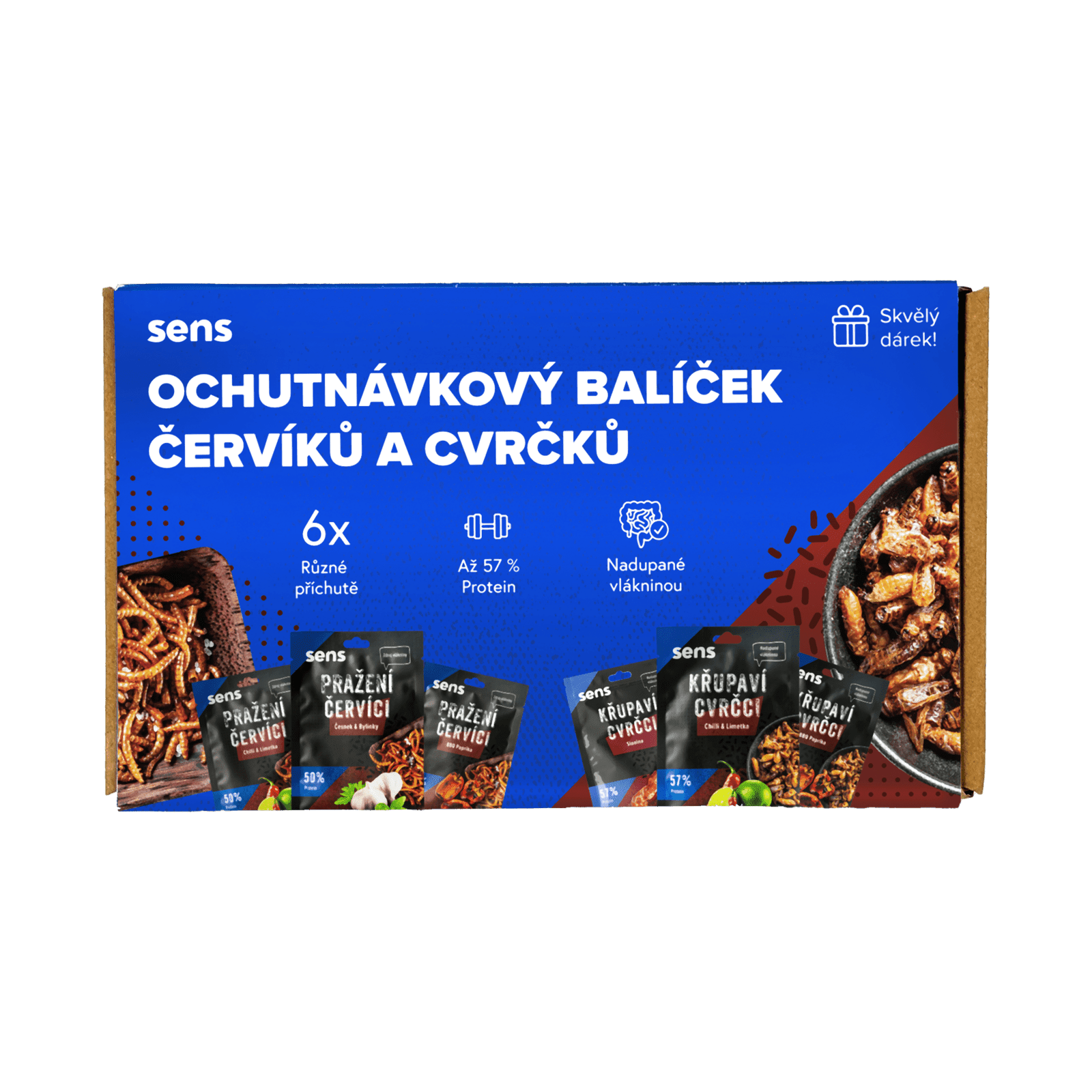 SENS Ochutnávkový balíček cvrčkov & červíkov 6 ks
