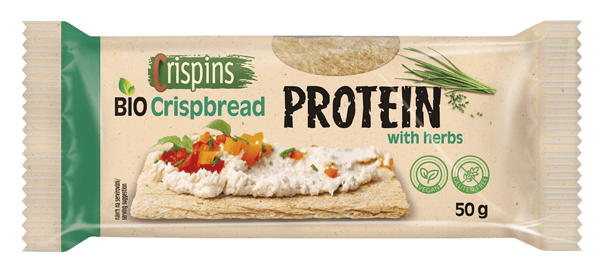 CRISPINS BIO proteínový krehký plátok s bylinkami 50 g