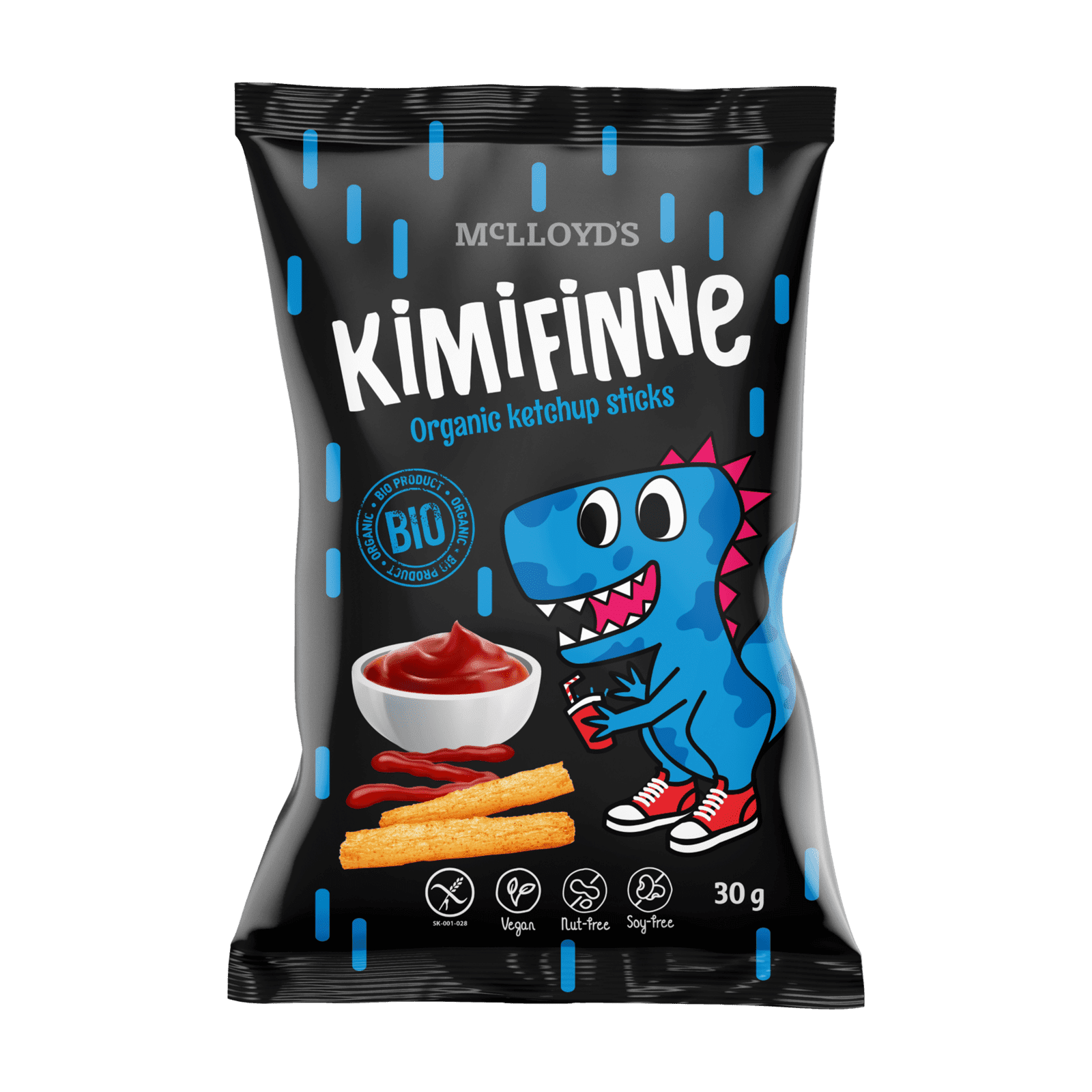 MCLLOYDS BIO bezlepkové kukuričné ​​chrumky s príchuťou kečupu 30 g