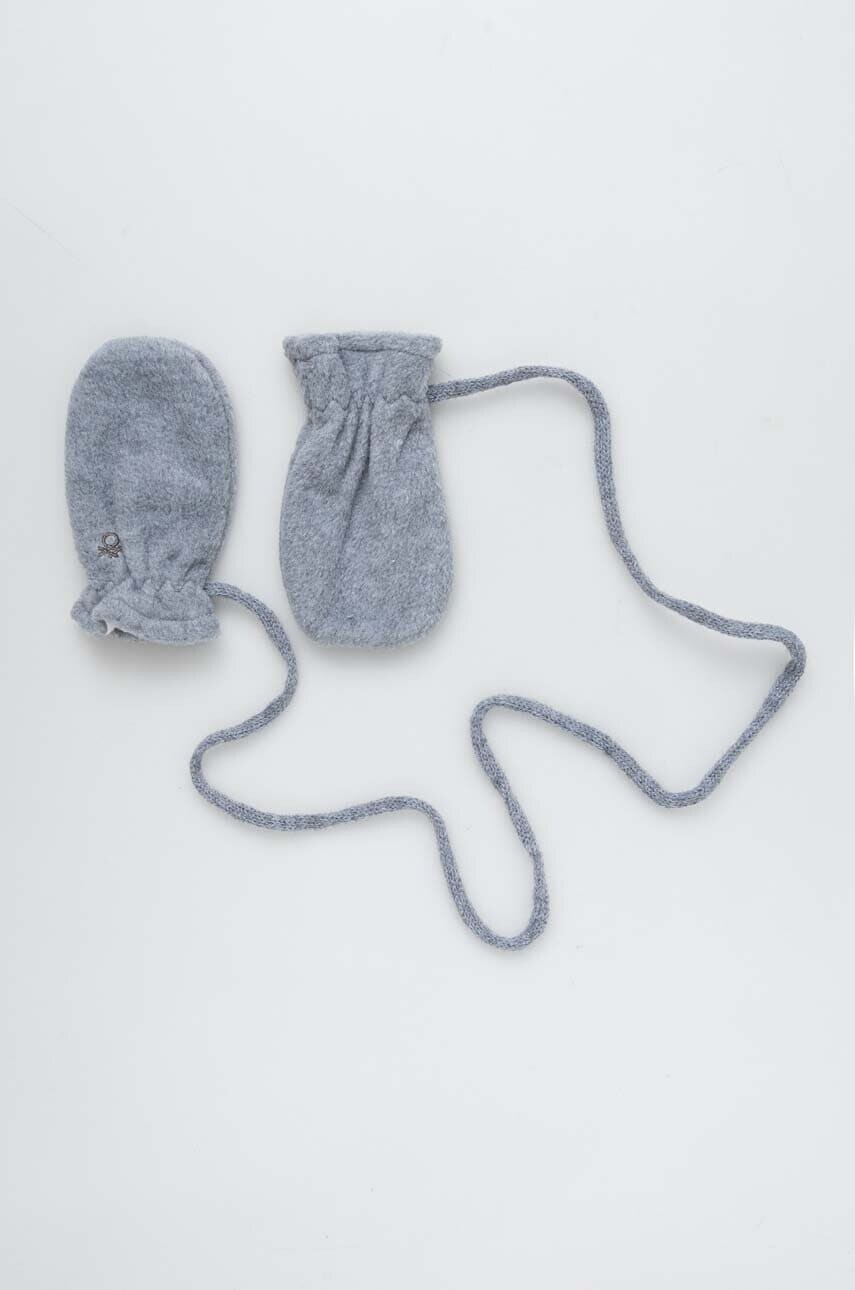 Detské rukavice United Colors of Benetton šedá farba