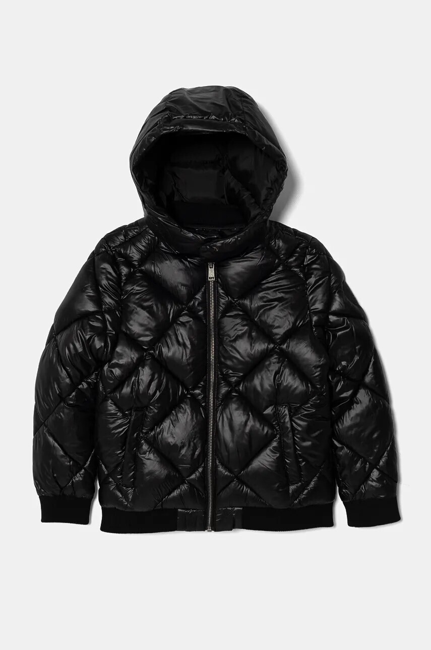 Detská bunda bomber Guess čierna farba, L4BL00 WEGY0