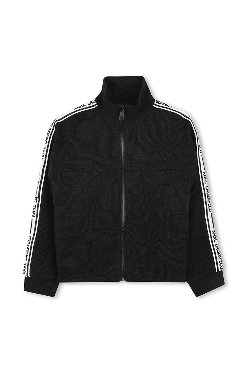 Detská mikina Karl Lagerfeld čierna farba, s nášivkou, Z30483