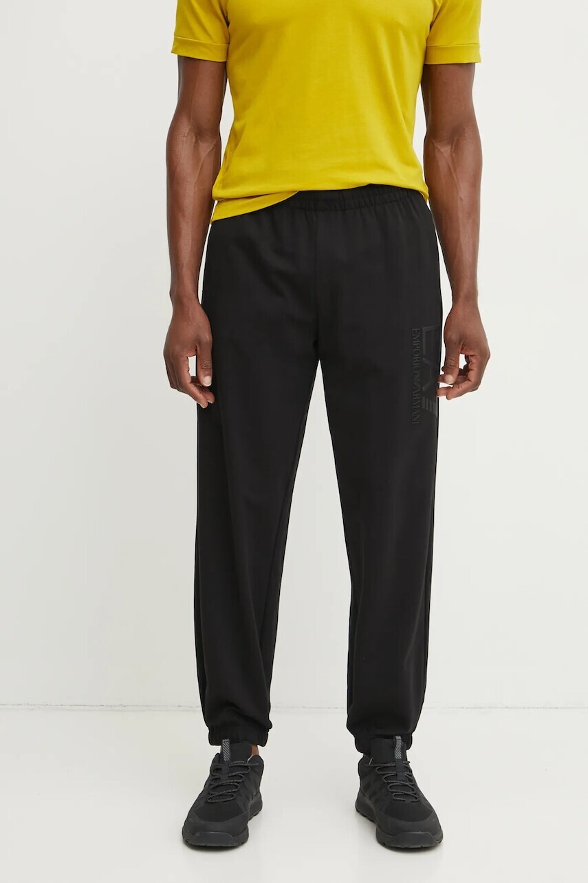 Tepláky EA7 Emporio Armani pánske, čierna farba, s potlačou, AF13512.7M000233