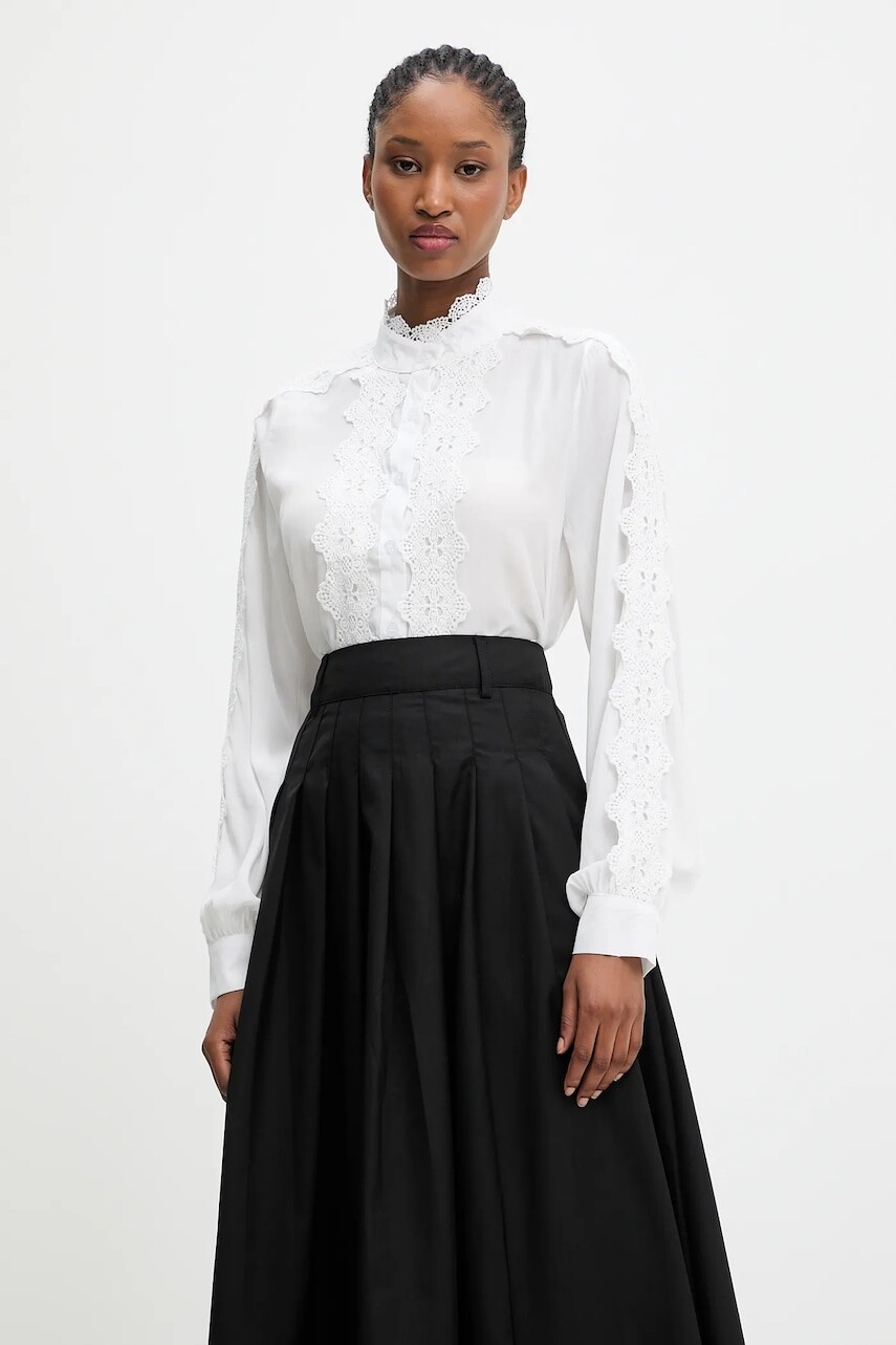 Košeľa Answear.LAB biela farba, regular, so stojačikom