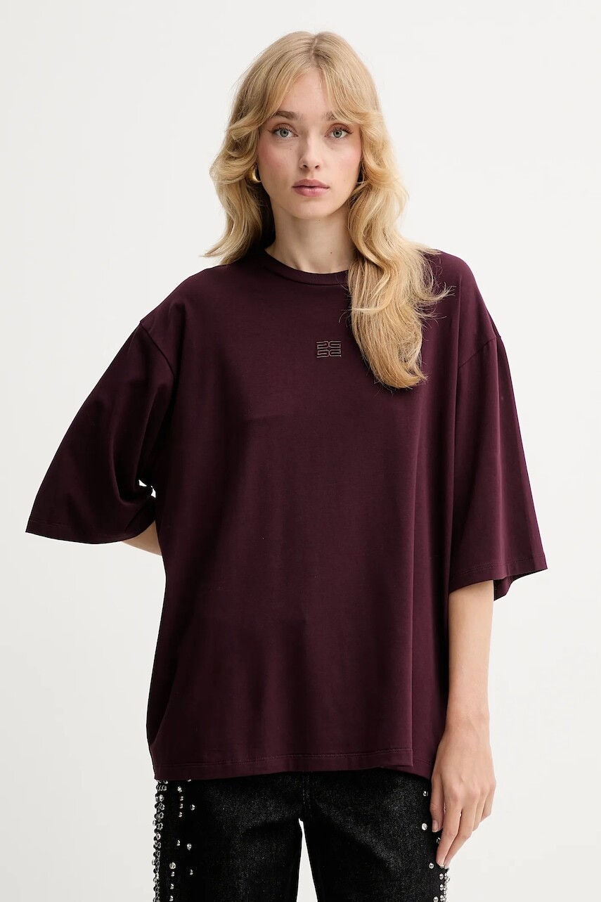 Tričko Gestuz dámske, bordová farba, 10910545