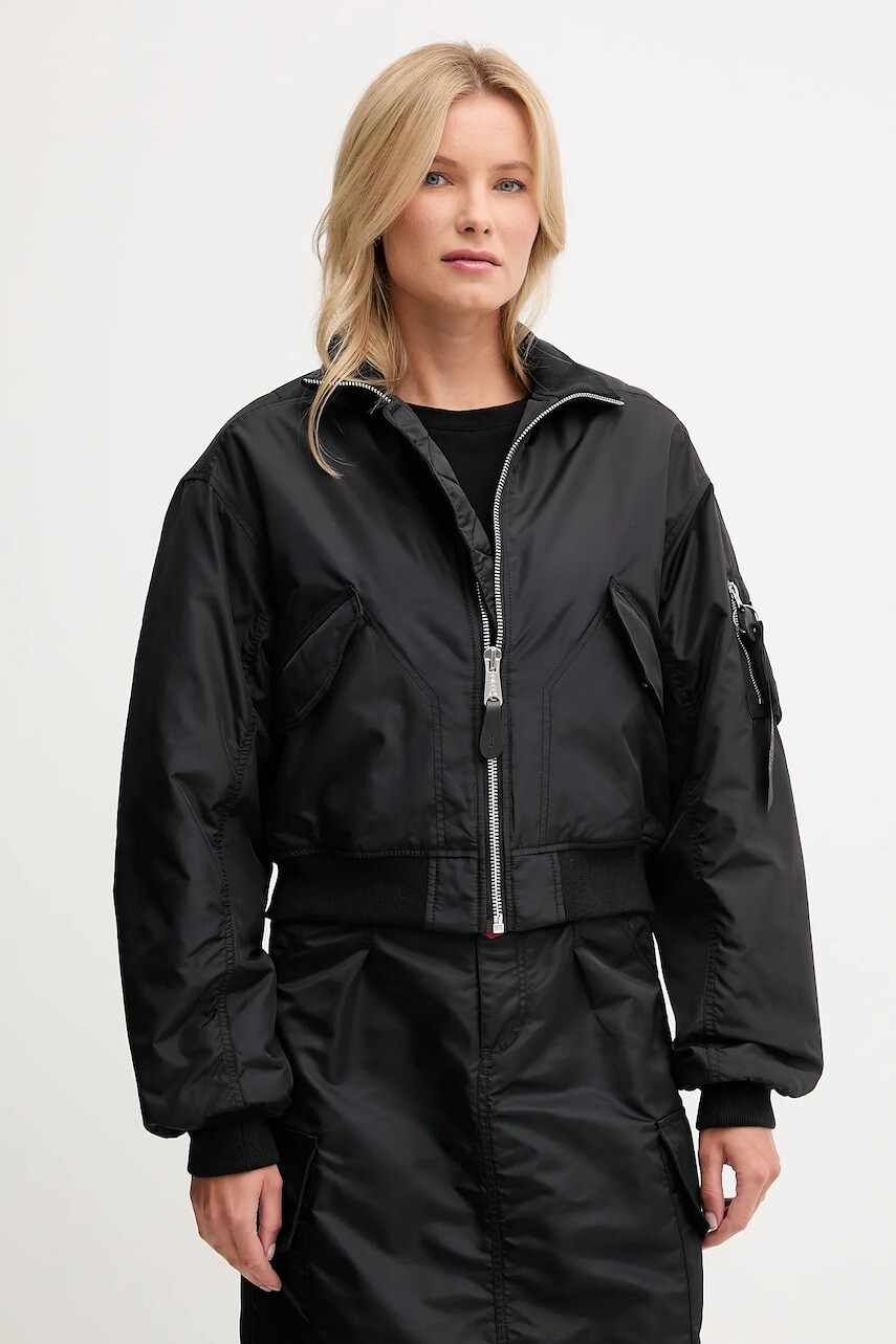 Bunda Alpha Industries čierna farba, prechodná, 258010.03