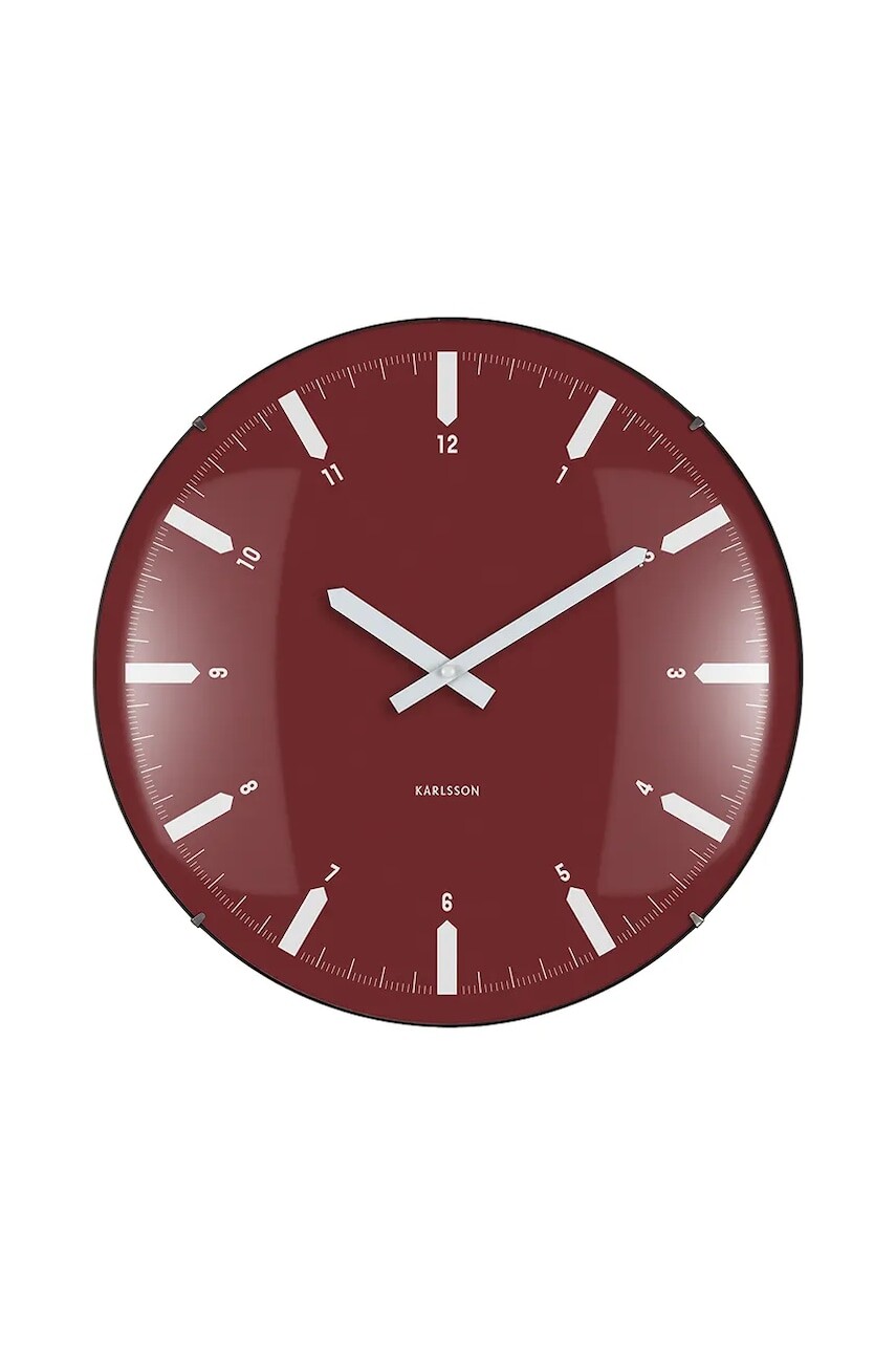 Nástenné hodiny Karlsson Realista 35 x 4,5 cm bordová farba