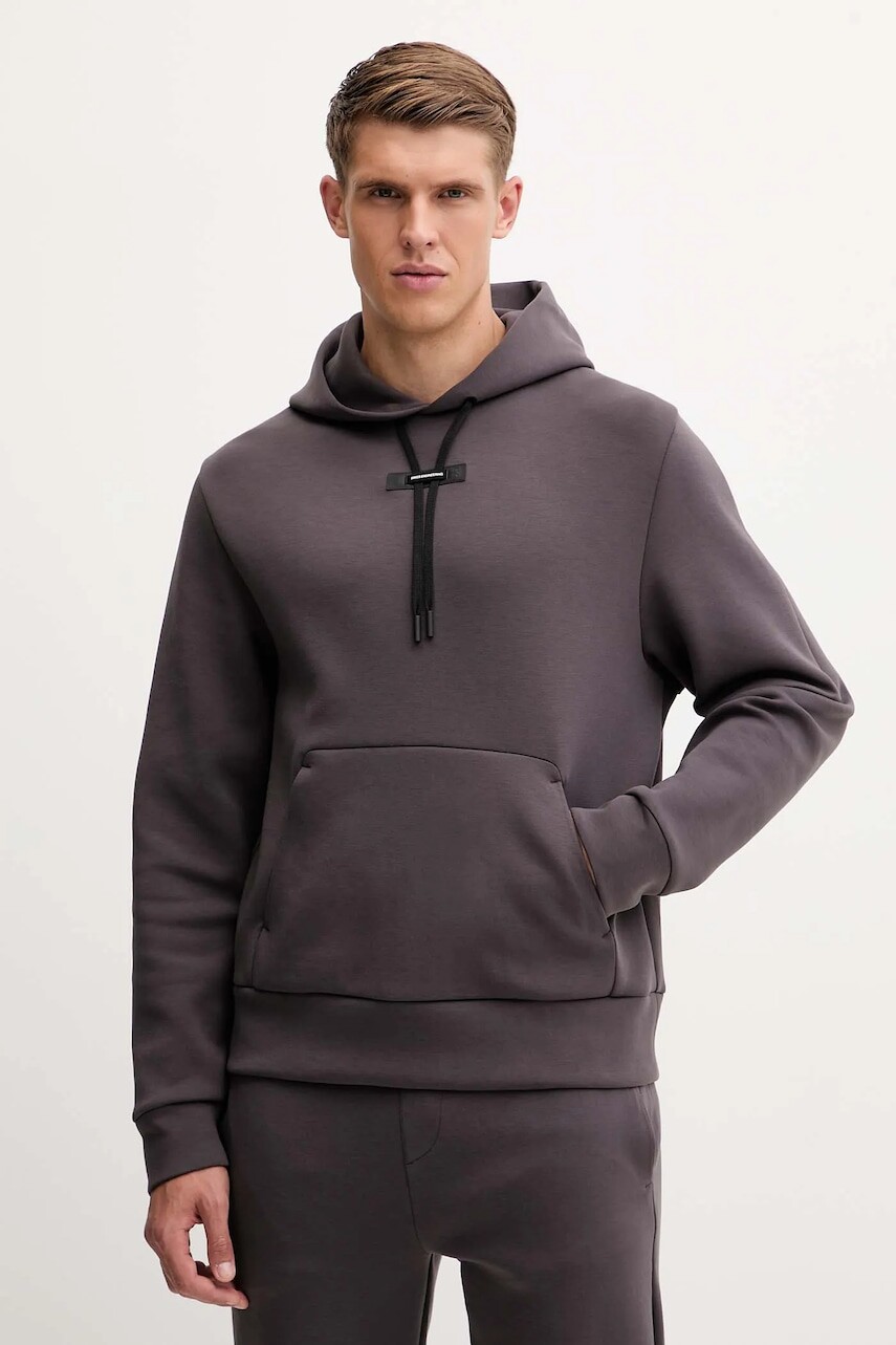 Tréningová mikina On Focus Tech fialová farba, s kapucňou, jednofarebná, 1MF30290569