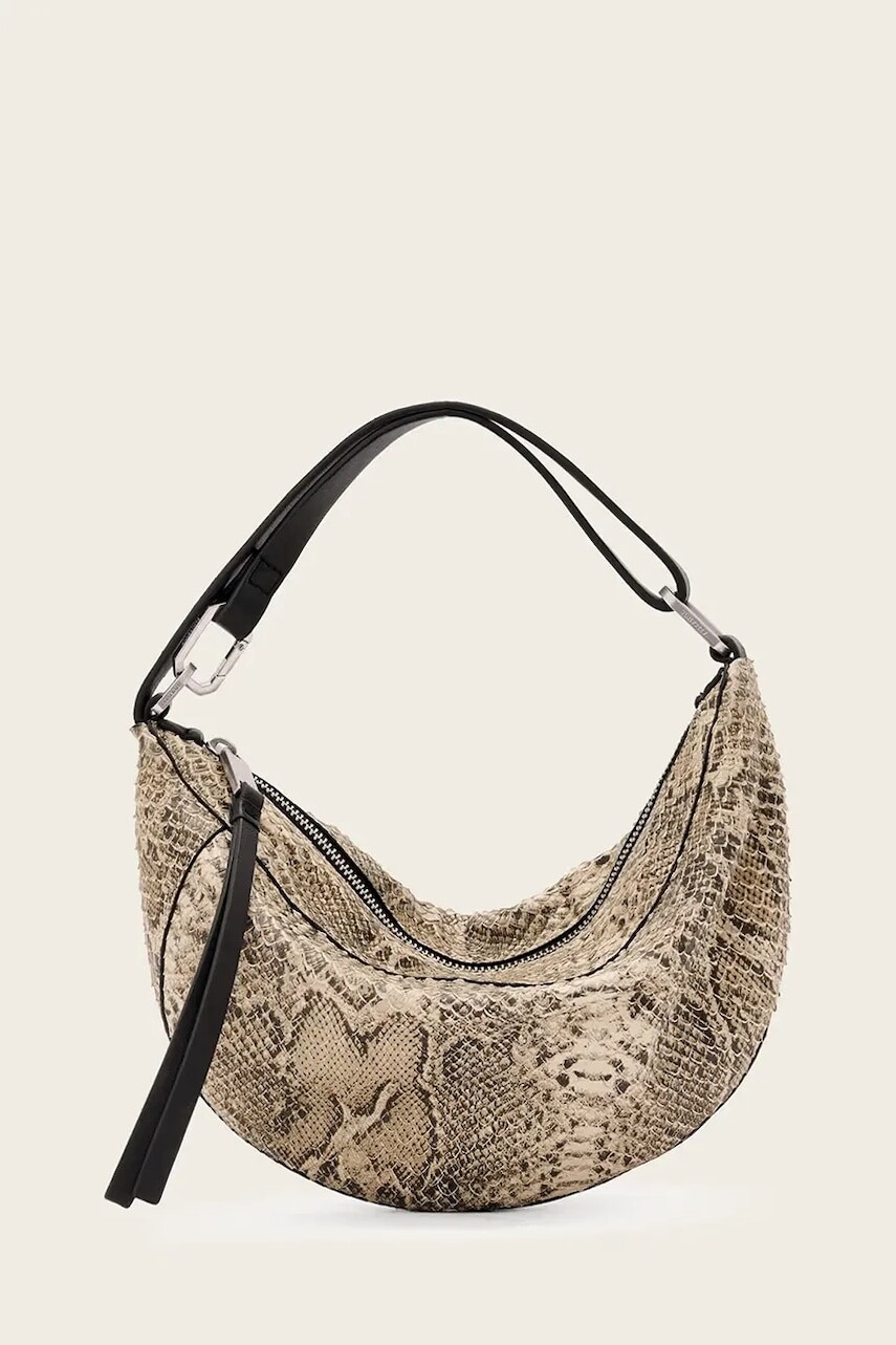 Kožená kabelka AllSaints žltá farba, W547XD