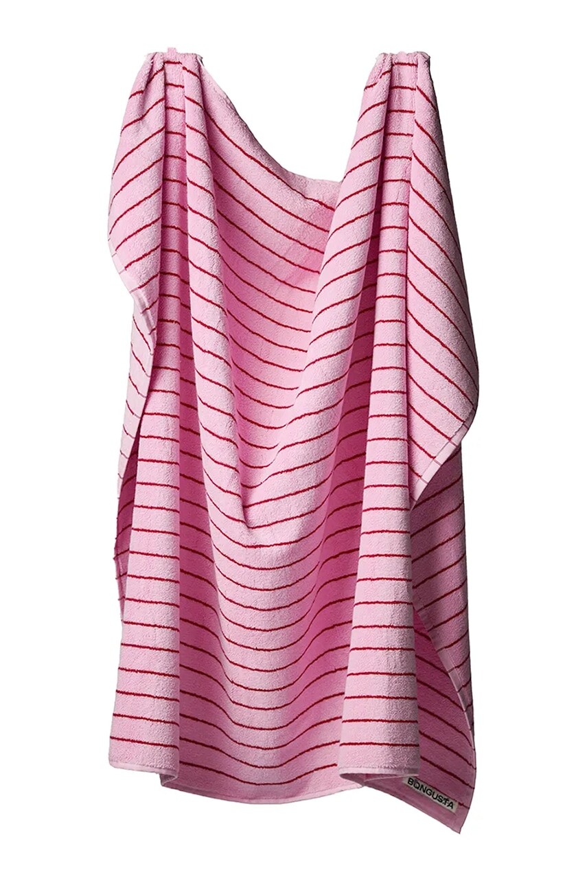 Veľký bavlnený uterák Bongusta Naram 100 x 150 cm ružová farba