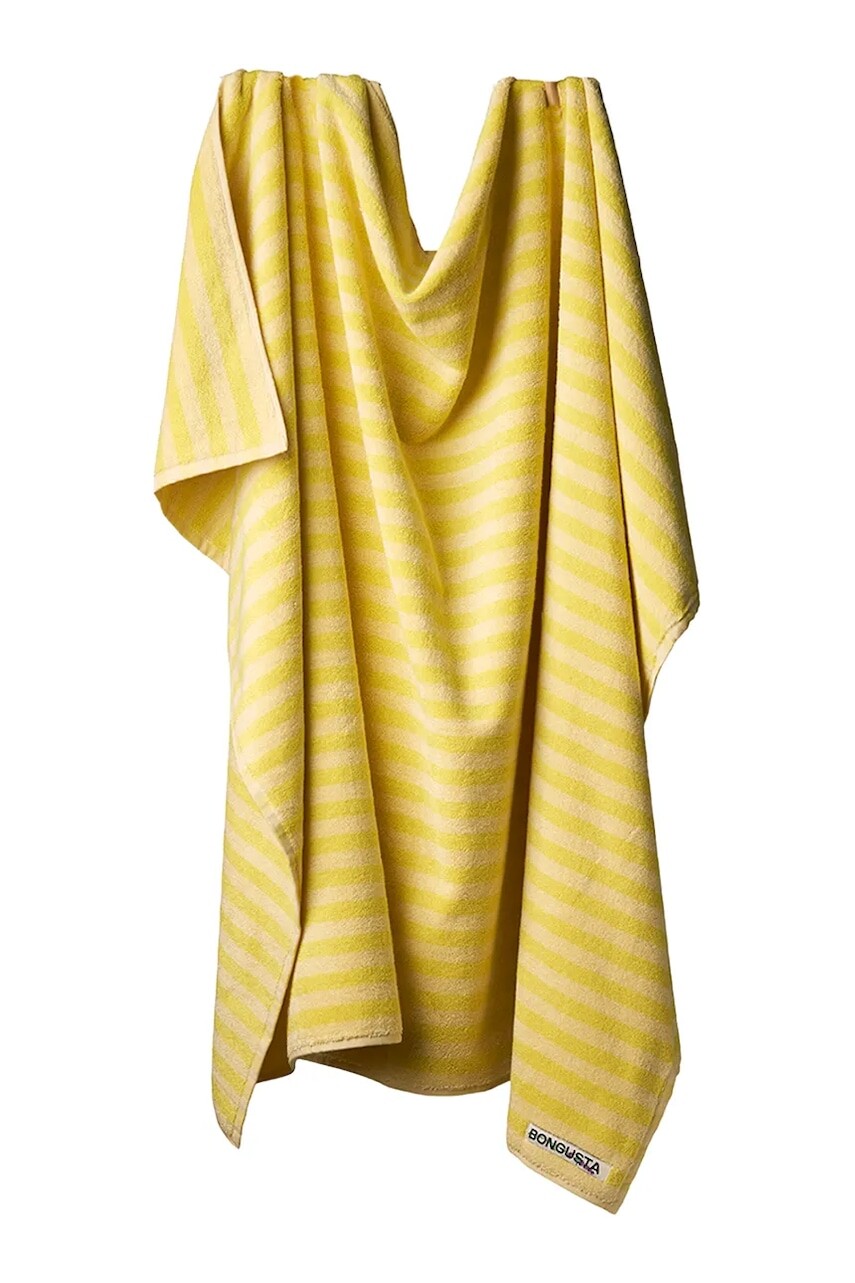 Veľký bavlnený uterák Bongusta Naram 100 x 150 cm žltá farba