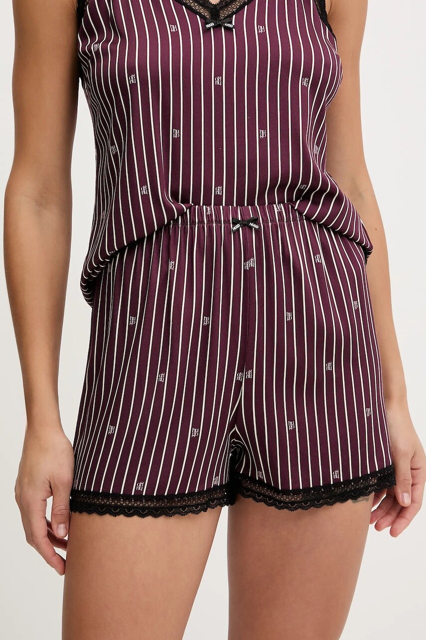 Pyžamové šortky HUGO UNIQUE SHORTS fialová farba, 50556739