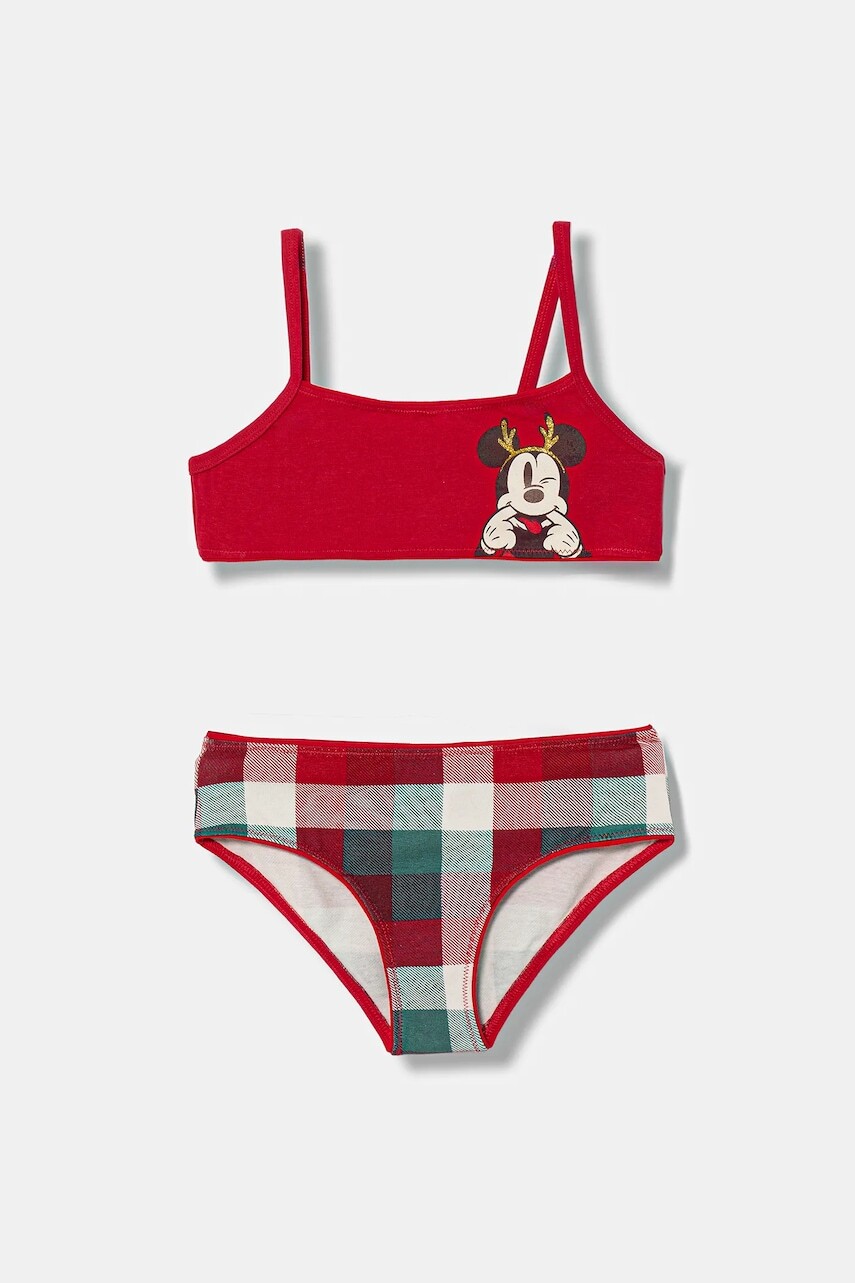 Detská podprsenka a nohavičky United Colors of Benetton červená farba, 3MC10K030