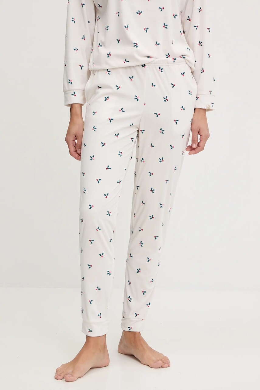 Pyžamové nohavice United Colors of Benetton béžová farba, 312W3F04T