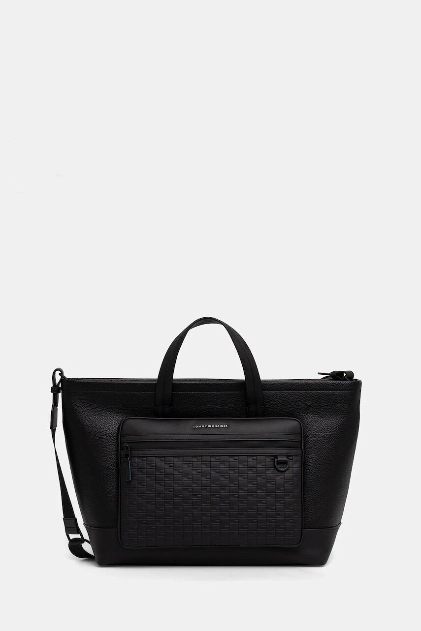 Taška Tommy Hilfiger čierna farba, AM0AM14018