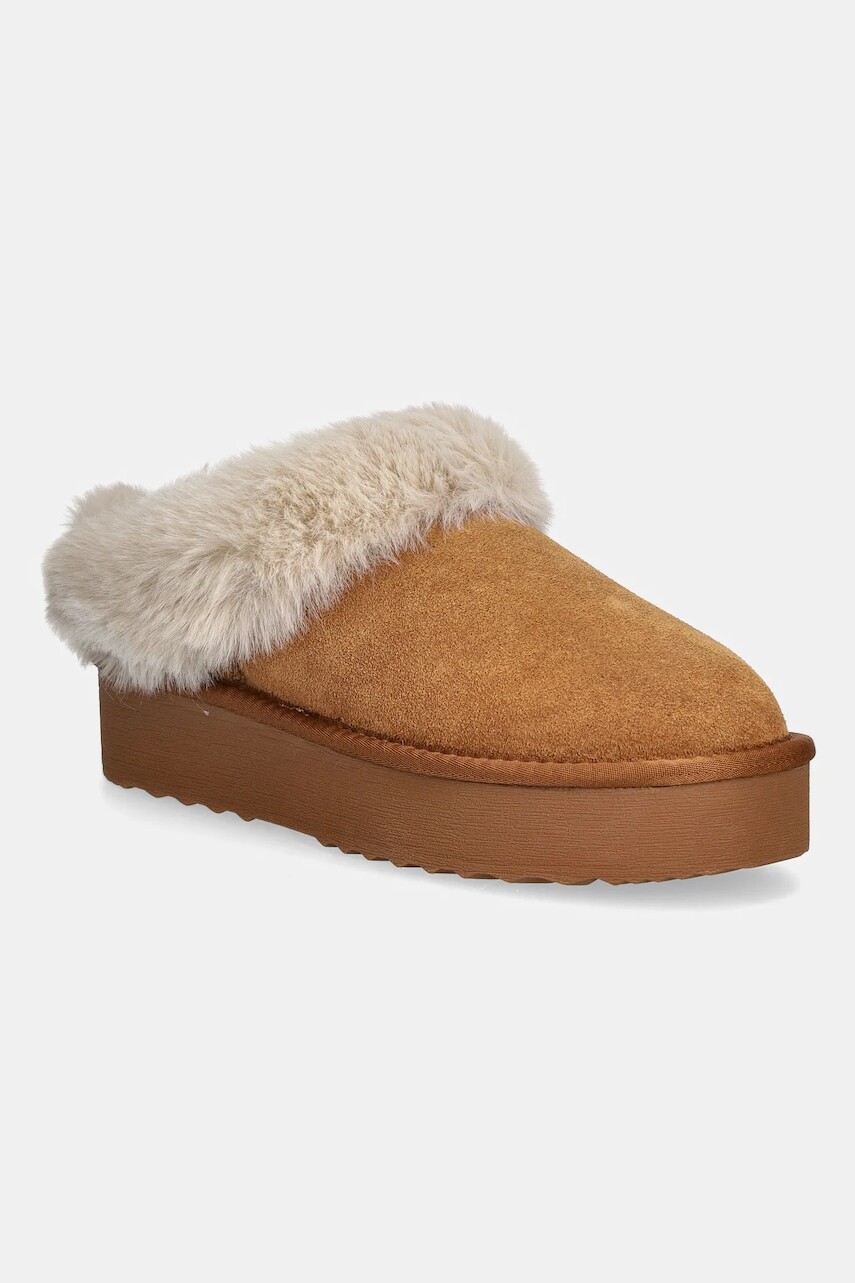 Semišové papuče Steve Madden Snow hnedá farba, 11005021