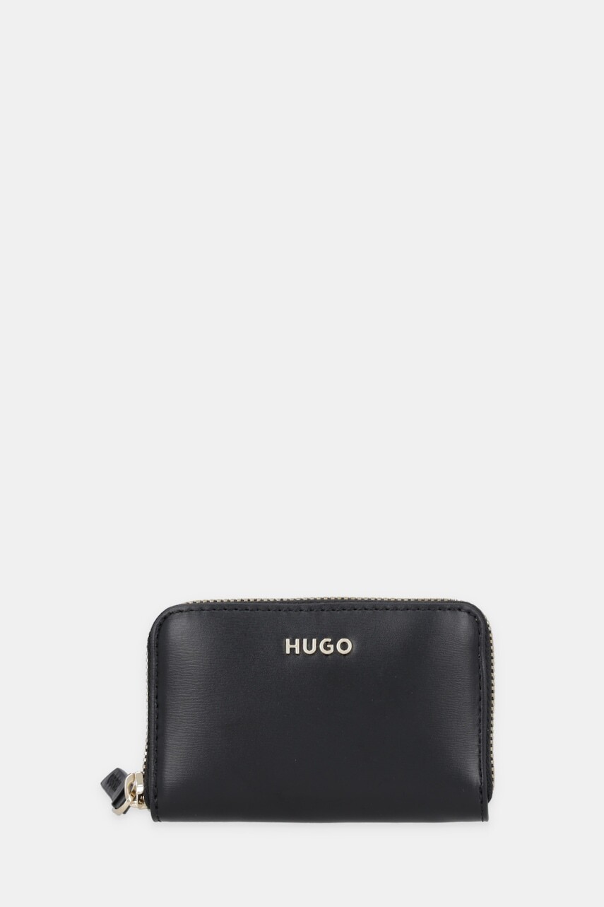 Peňaženka HUGO Syndra_Zip Around sm dámska, čierna farba, 50557983