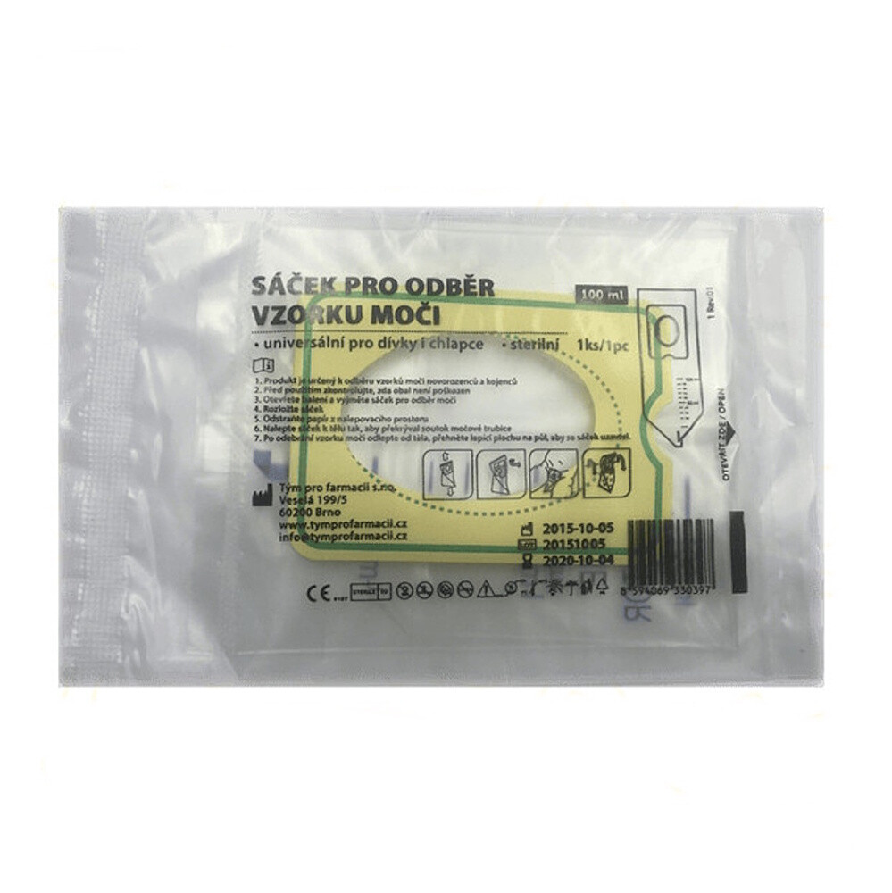 Sterilný odberový sáčok na moč pre deti 100 ml