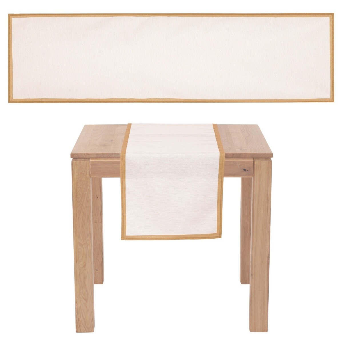 Vianočný behúň so zlatými okrajmi krémová, 150 x 40 xm