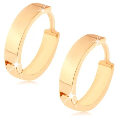 Náušnice v žltom 14K zlate - malý kruh so zrkadlovolesklým povrchom