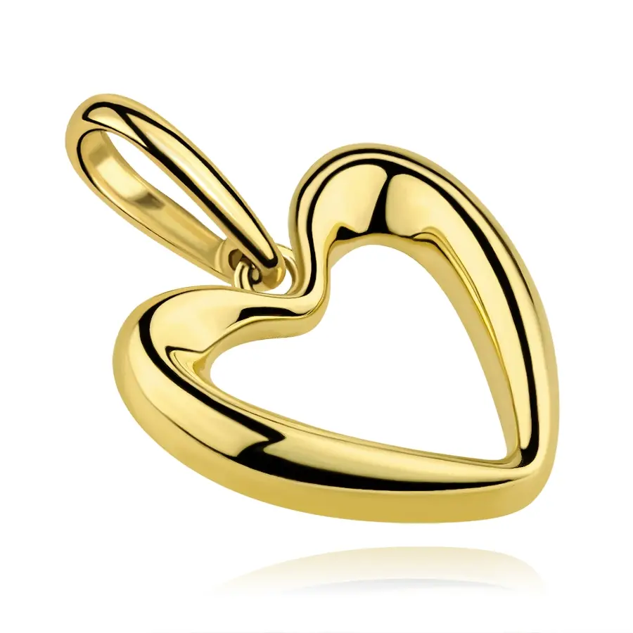 Zlatý prívesok 9K obrys srdca s asymetrickými líniami