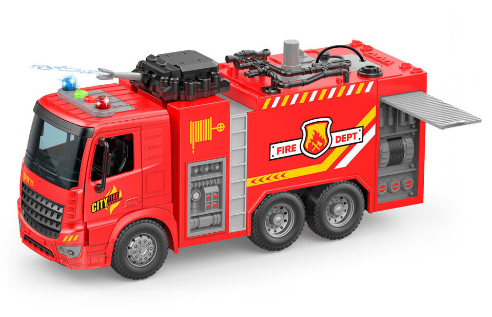 Auto hasičské s efektmi a striekajúcou vodou 30cm