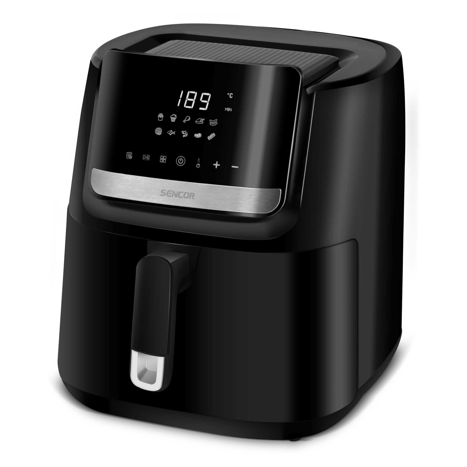 Sencor SFR 6550BK-EUE3 Teplovzdušná fritéza Vita Objem: 6,5 l, Príkon: 1 600 W, LCD displej .