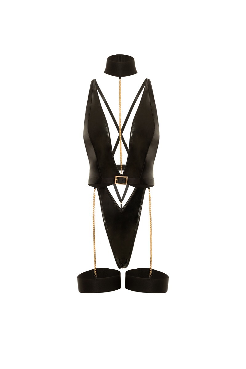 Čierne vinylové body Harness Haven