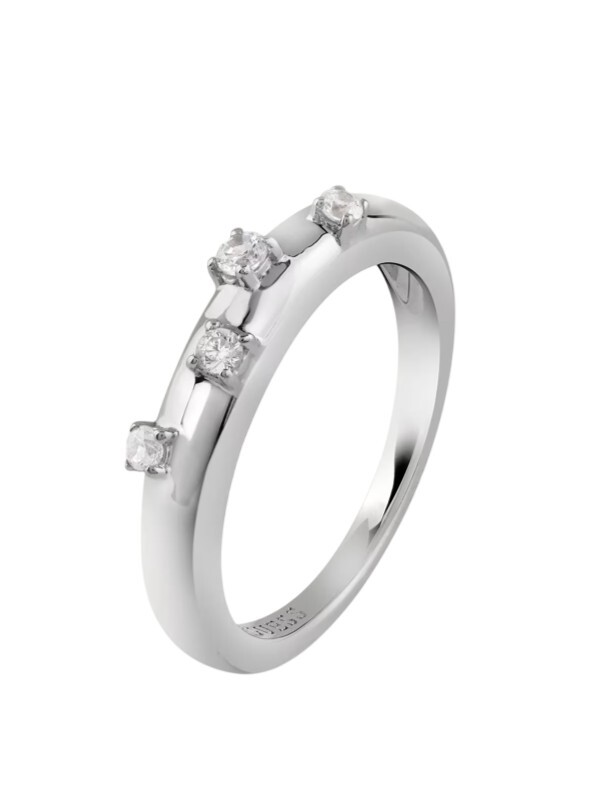 Guess Dizajnový strieborný prsteň s kryštálmi Nuances JSBR04542JWRH 54 mm