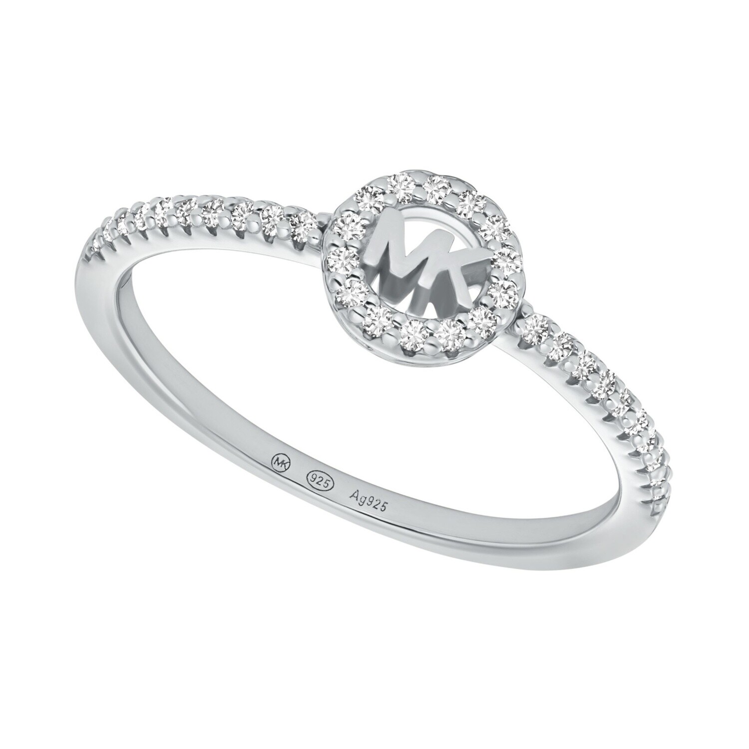 Michael Kors Očarujúce strieborný prsteň so zirkónmi Premium MKC1829040 55 mm