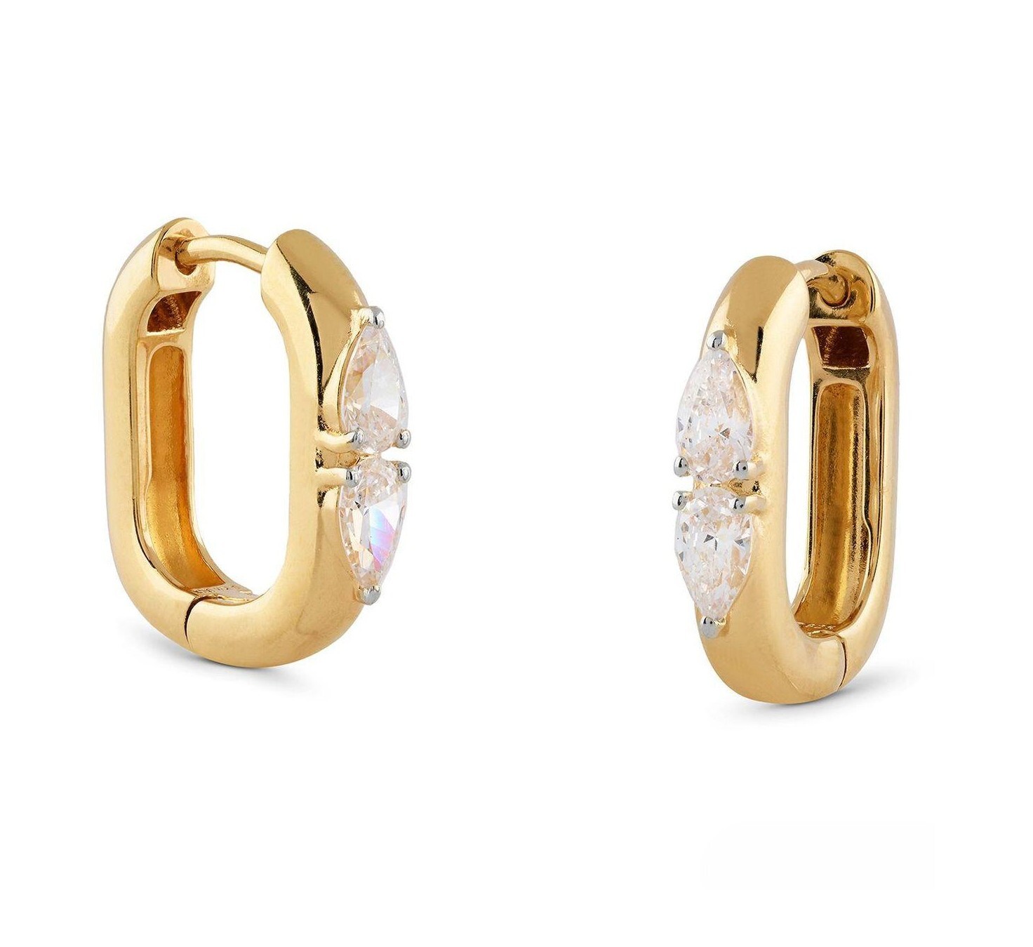 Guess Minimalistické pozlátené náušnice s kubickými zirkónmi Nuansy JSBE04515JWYGT/U