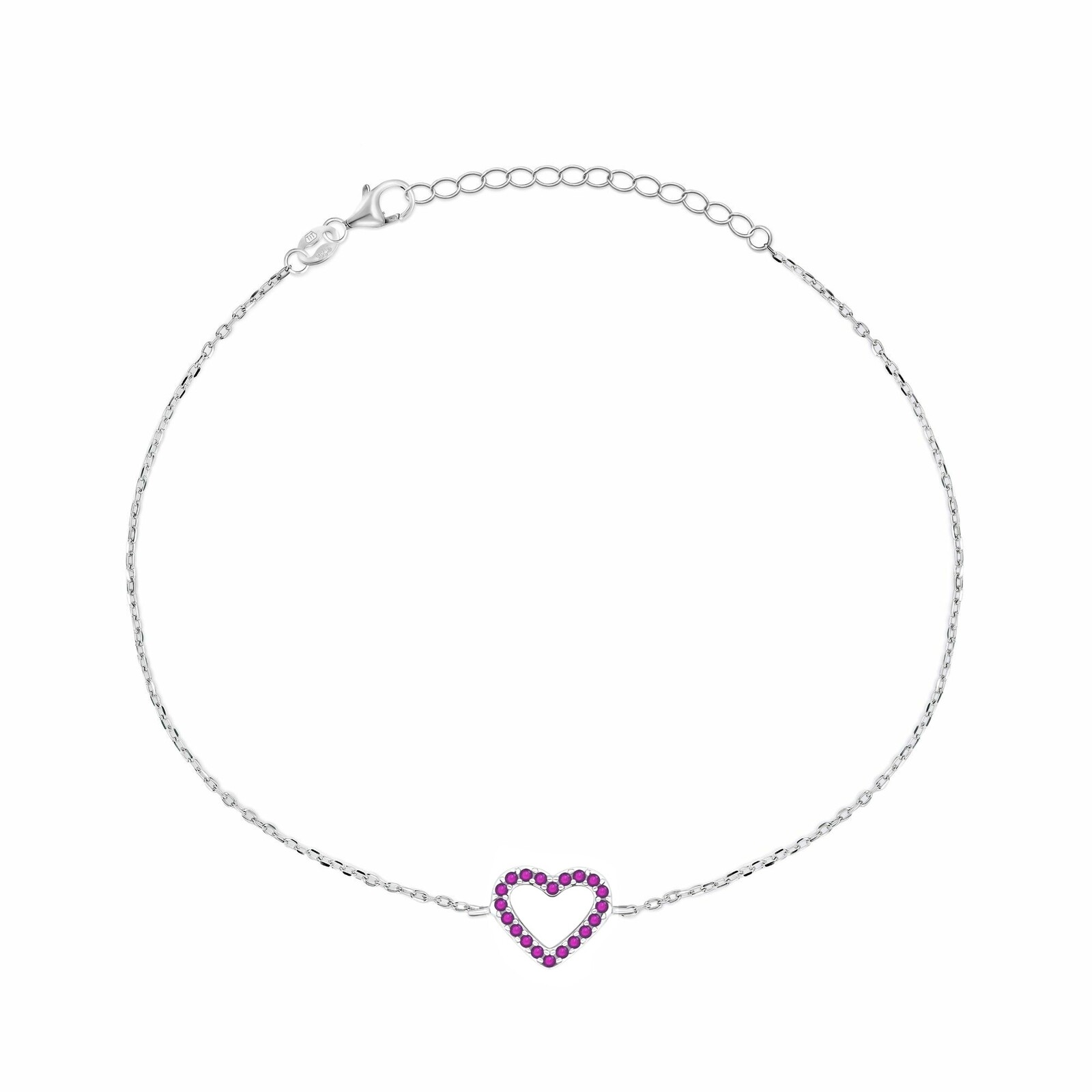 Brilio Silver Krásny strieborný náramok so srdcom BRC39WR