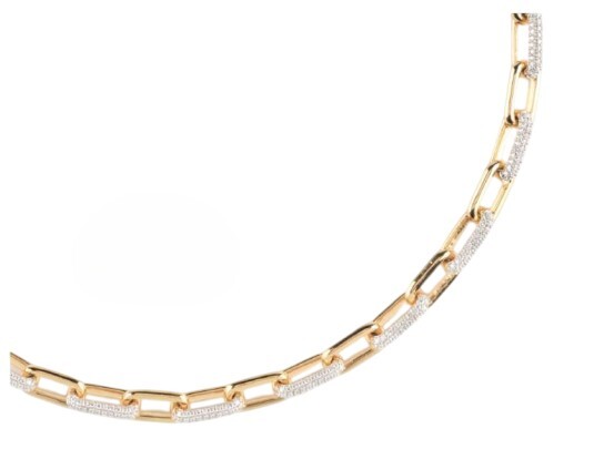 Guess Výrazný pozlátený náhrdelník so zirkónmi Nuansy JSBN04588JWYGT/U