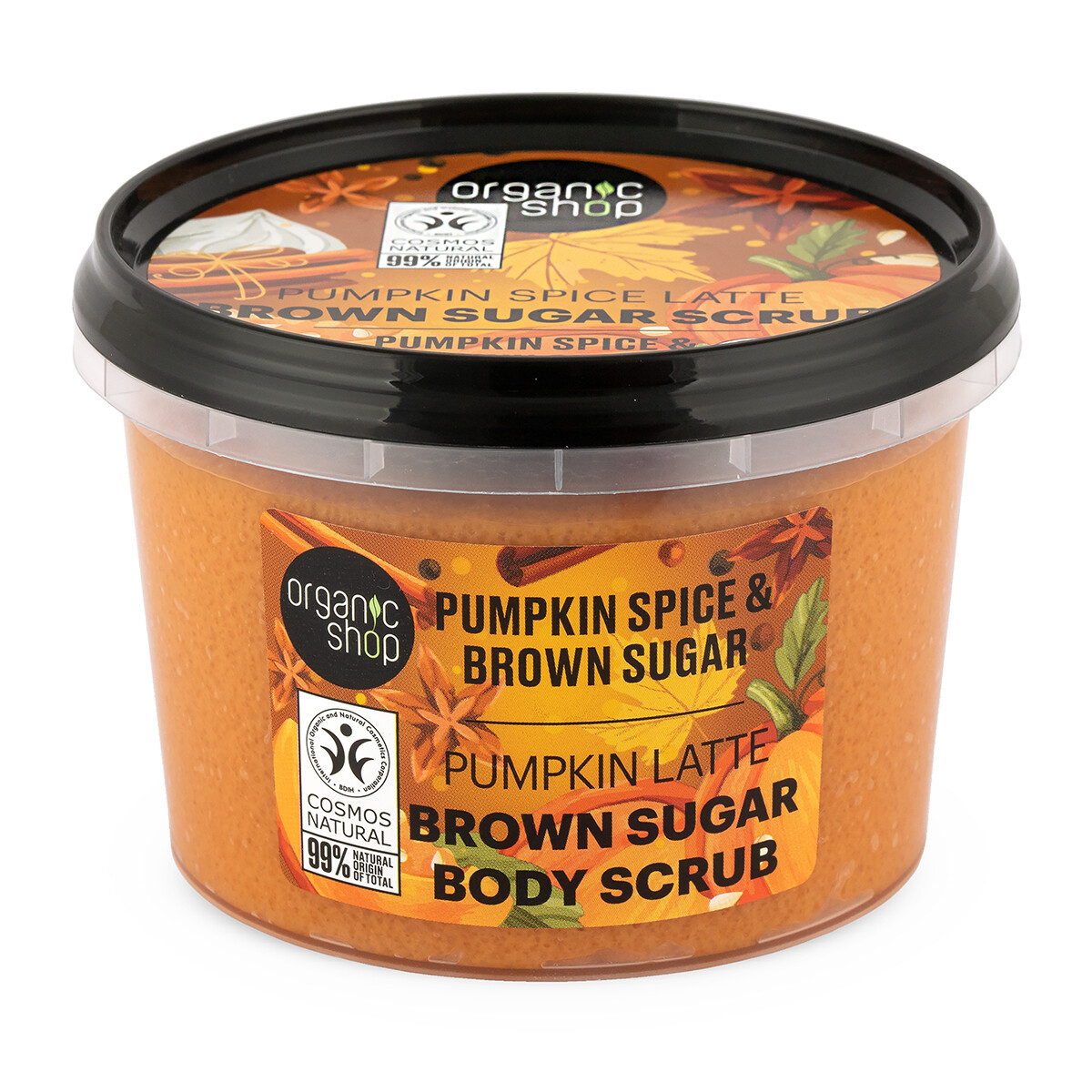 Organic Shop Cukrový telový peeling Tekvicové korenené latté (Body Scrub) 250 ml